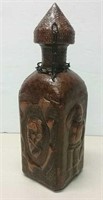 Hand Tooled Leather Wrapped Bottle Don Quixote &