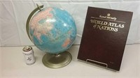 World Globe & World Atlas Of Nations Book