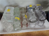 (6) Train Form Glass Candy Containers