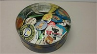 VIintage Tin Of Unsearched Collectible Pinbacks