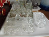 (4) Fire Engine Glass Candy Containers
