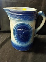 Early Stoneware Decorated Pitcher