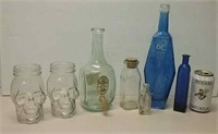 Collectible Bottles Incl. 2 Skull Jars