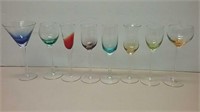 Coloured Stem Ware Liquor Glasses