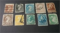 10 Queen Victoria Canada Stamps Circa 1800's