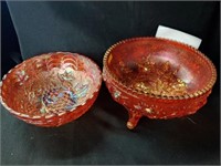 Rose and Grape Pattern Carnival Ware Bowls