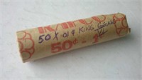 Full Roll Of 50x1Cent King George VI