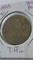 1812 Lower Canada Half Penny Tiffin VG8