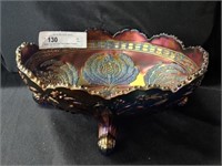 Water Lily and Cattails Pattern Footed Bowl