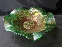 Whirling Leaves Carnival Glass Dish
