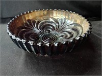 Scroll Emboss Pattern Carnival Glass Dish