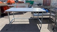72” x 36” stainless steel table