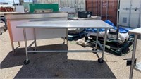 72” x 30” stainless steel table with wheels
