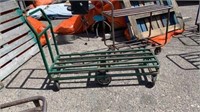 53”x 18” Rolling Steel Cart (green, 6 wheels, low)