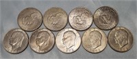 (9) 1972 Eisenhower Dollars