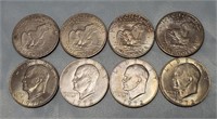 (8) 1972 Eisenhower Dollars