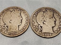 (2) Barber Half Dollars