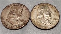 (2) Franklin Half Dollars