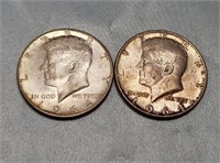 (2) 1964 Kennedy Half Dollars