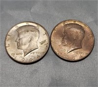 (2) 1964 Kennedy Half Dollars