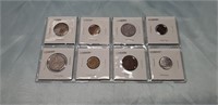 8 Foreign Coins, Foreign Paper Money, 6 Coins of