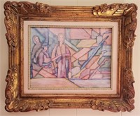 Gold Gilded Framed Local Artist SABEL? Drawing