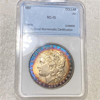 1887 Morgan Silver Dollar NNC - MS65