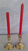 Pair of weighted sterling candle holders