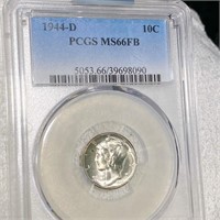 1944-D Mercury Silver Dime PCGS - MS 66 FB