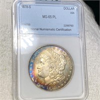 1878-S Morgan Silver Dollar NNC - MS 65 PL