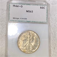 1944-D Walking Half Dollar PCI - MS63