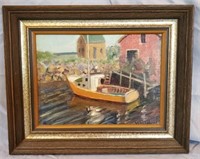 Vintage Framed Oil on Canvas Painting by Whitehead