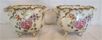 Vintage Porcelain Pair of hand painted vases