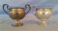 Fisher sterling silver weighted creamer & sugar