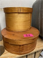 2 WOODEN CHEESE BOXES