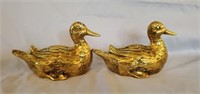 Vintage Pair of C B K Heavy Metal Decorative Ducks