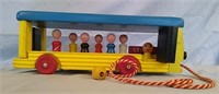 Hasbro vintage Playskool wood school bus pull toy