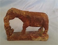 Vintage Carved Marble of Horse