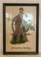 Confederate artillery framed Needlepoint decor
