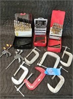 (3) CASES DRILL BITS & CLAMPS