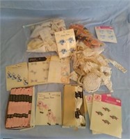 Vintage Estate Box lot of fabric and more