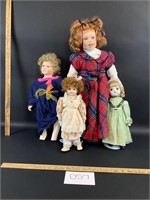 Lot of 4 Porcelain dolls-see description