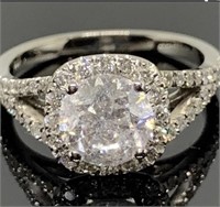 3.00 Ct Diamond Round Halo Engagement Ring