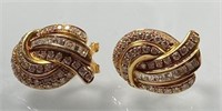 1.50 Cts 18 Kt Yellow Gold Diamond Earrings