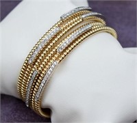 14kt Two Tone Italian Diamond Wrap Bracelet