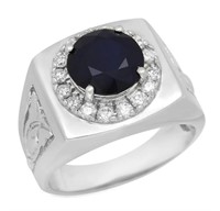 Certified 5.32 Cts Natural Sapphire Diamond Ring