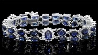 Certified 31.20 Cts Sapphire Diamond Bracelet