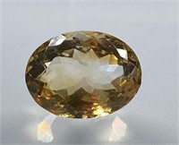 Certified 12.90 Cts Natural Oval Citrine