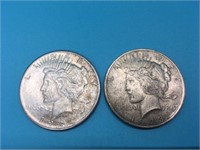 1925 & 1923 Peace Silver Dollars Coins