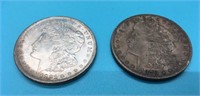 1879-S & 1921 Morgan Silver Dollars Coins